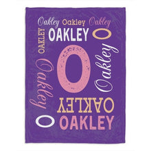 Load image into Gallery viewer, Custom Name Fleece Blanket 19