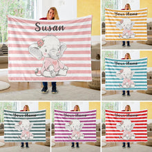 Load image into Gallery viewer, Personalized Baby Elephant Fleece Blanket I03