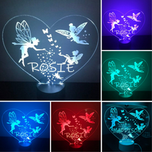 Load image into Gallery viewer, Personalised Fairy night light Child Lamp(Girl birthday gift)