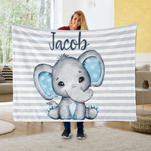 Load image into Gallery viewer, Personalized Name Fleece Blanket 11-Elephant