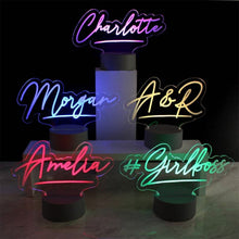 Load image into Gallery viewer, Personalised Free Text LED Colour Changing Desk Night Light
