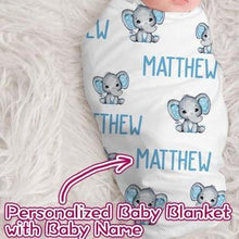 Load image into Gallery viewer, Baby Swaddle Fleece Blanket-elephant