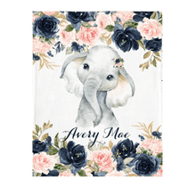 Load image into Gallery viewer, Personalized Name Fleece Blanket 01-Elephant