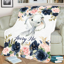 Load image into Gallery viewer, Personalized Name Fleece Blanket 01-Elephant