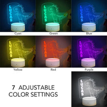 Load image into Gallery viewer, Personalized Led Dinosaur Night Light With 7 Colors