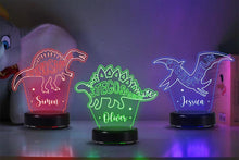 Load image into Gallery viewer, Custom Dinosaur Children's Night Lights with Name / 7 Color Changing LED Lamp 02