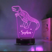 Load image into Gallery viewer, Custom Dinosaur Children's Night Lights with Name / 7 Color Changing LED Lamp 02