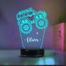 Load image into Gallery viewer, Custom Truck Children's Night Lights with Name/ 7 Color Changing LED Lamp 01