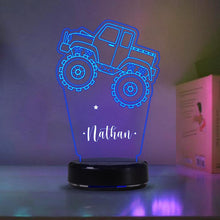 Load image into Gallery viewer, Custom Truck Children's Night Lights with Name/ 7 Color Changing LED Lamp 01