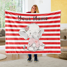 Load image into Gallery viewer, Personalized Baby Elephant Fleece Blanket I03