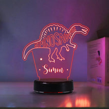 Load image into Gallery viewer, Custom Dinosaur Children's Night Lights with Name / 7 Color Changing LED Lamp 02