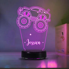 Load image into Gallery viewer, Custom Truck Children's Night Lights with Name/ 7 Color Changing LED Lamp 01