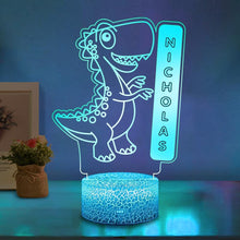 Load image into Gallery viewer, Custom Dinosaur Night Lights with Name / 7 Color Changing LED Lamp 10