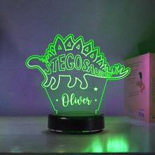 Load image into Gallery viewer, Custom Dinosaur Children's Night Lights with Name / 7 Color Changing LED Lamp 02