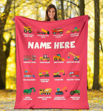 Load image into Gallery viewer, Custom Name Fleece Cartoon Blanket I01