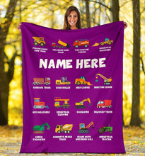 Load image into Gallery viewer, Custom Name Fleece Cartoon Blanket I01