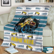 Load image into Gallery viewer, Custom Name Fleece Cartoon Blanket II07 - Truck