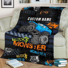 Load image into Gallery viewer, Custom Name Fleece Cartoon Blanket II03 - Truck