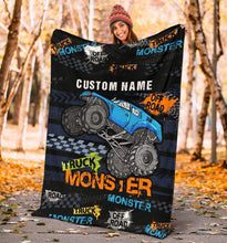 Load image into Gallery viewer, Custom Name Fleece Cartoon Blanket II03 - Truck