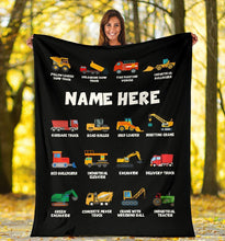 Load image into Gallery viewer, Custom Name Fleece Cartoon Blanket I01