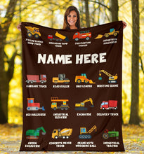 Load image into Gallery viewer, Custom Name Fleece Cartoon Blanket I01