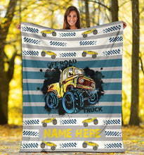 Load image into Gallery viewer, Custom Name Fleece Cartoon Blanket II07 - Truck
