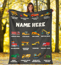 Load image into Gallery viewer, Custom Name Fleece Cartoon Blanket I01