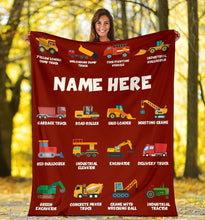 Load image into Gallery viewer, Custom Name Fleece Cartoon Blanket I01
