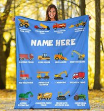 Load image into Gallery viewer, Custom Name Fleece Cartoon Blanket I01