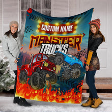 Load image into Gallery viewer, Custom Name Fleece Cartoon Blanket II02 - Truck