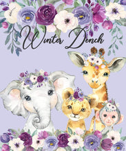 Load image into Gallery viewer, Personalized Name Fleece Blanket - Animals17 Purple