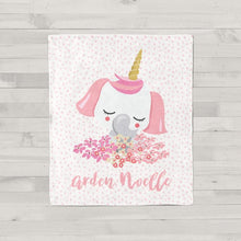 Load image into Gallery viewer, Personalized Name Fleece Blanket - Elephant11