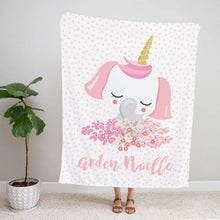 Load image into Gallery viewer, Personalized Name Fleece Blanket - Elephant11
