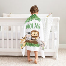 Load image into Gallery viewer, Personalized Name Fleece Blanket - Animal04