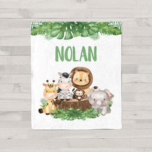 Load image into Gallery viewer, Personalized Name Fleece Blanket - Animal04