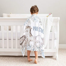 Load image into Gallery viewer, Personalized Name Fleece Blanket - Animal06