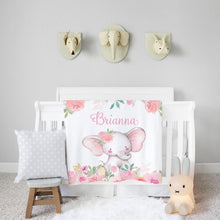 Load image into Gallery viewer, Personalized Name Fleece Blanket - Elephant07