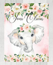 Load image into Gallery viewer, Personalized Name Fleece Blanket - Elephant13