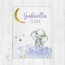 Load image into Gallery viewer, Personalized Name Fleece Blanket - Elephant03
