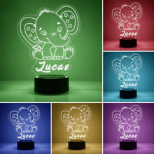 Load image into Gallery viewer, Custom Elephant Night Lights with Name / 7 Color Changing LED Lamp V02