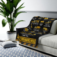 Load image into Gallery viewer, Custom Name Fleece Cartoon Blanket I17 - Construction