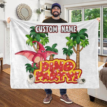 Load image into Gallery viewer, Custom Name Fleece Blanket Dinosaur II01
