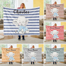 Load image into Gallery viewer, Personalized Baby Elephant Fleece Blanket I04
