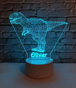 Personalised Dinosaur colour change light - LED