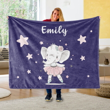 Load image into Gallery viewer, Personalized Baby Elephant Fleece Blanket I05
