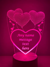 Load image into Gallery viewer, Personalised night light with Love Heart Sign
