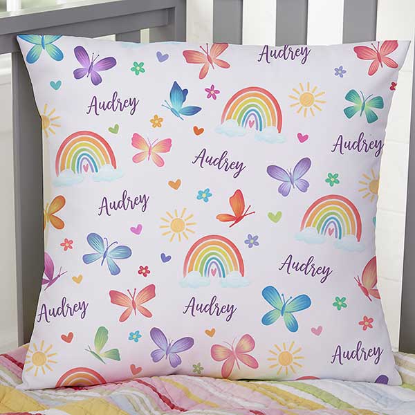 Personalized Name Pillow 01 - Watercolor Brights