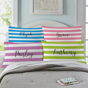 Personalized Striped Name Pillowcase II06