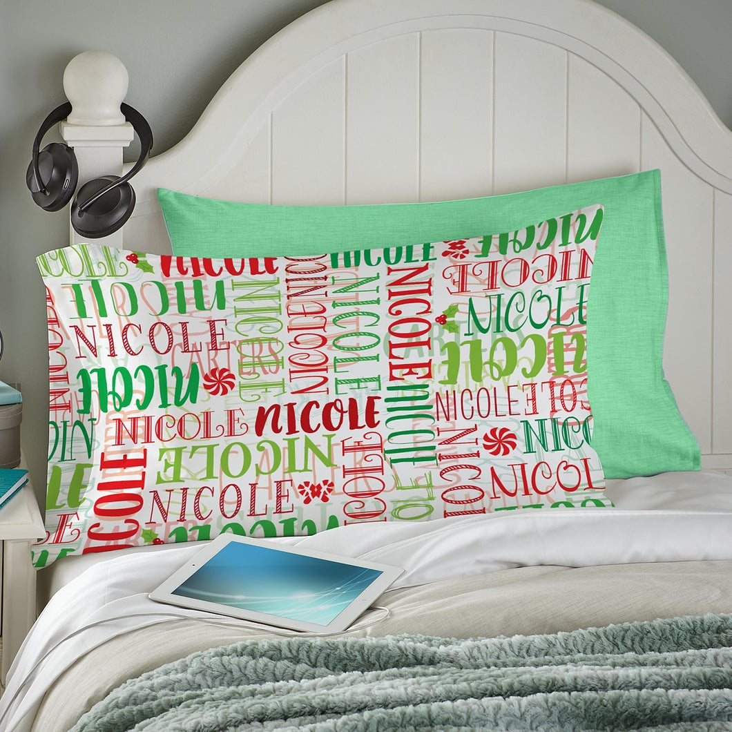 Personalized Signature Style Holiday Pillowcase II08