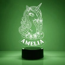 Load image into Gallery viewer, Custom Unicorn Night Lights with Name / 7 Color Changing LED Lamp V03
